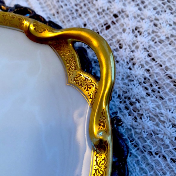 EUC- Uber Rare GDA France Haviland Limoges Calvados Double Handle Petite Platter - Picture 4 of 11